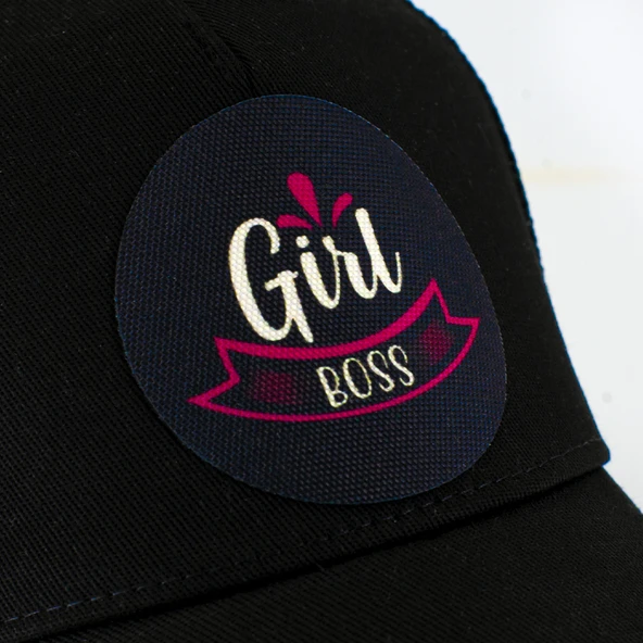 Girl Boss Patron Fileli Siyah Beyzbol Kadın Şapka Trucker Cap - 2