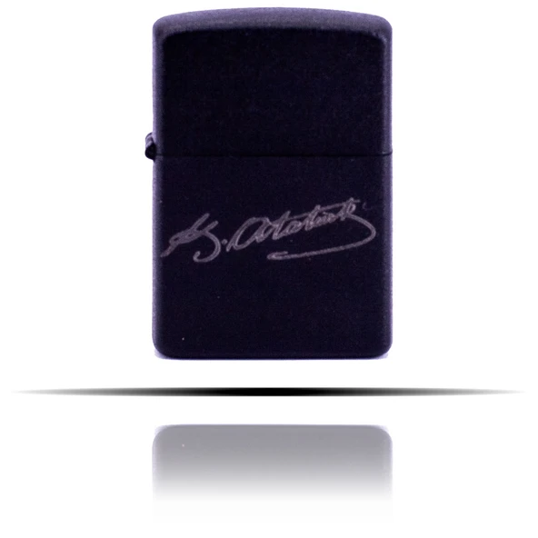 Atatürk İmzalı Siyah Benzinli Çakmak - Resim 2