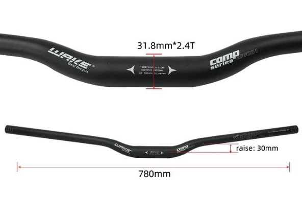 Wake Alüminyum 31.8 780 mm Riser Mtb Gidon Mor Bisiklet Gidonu Mor - 4