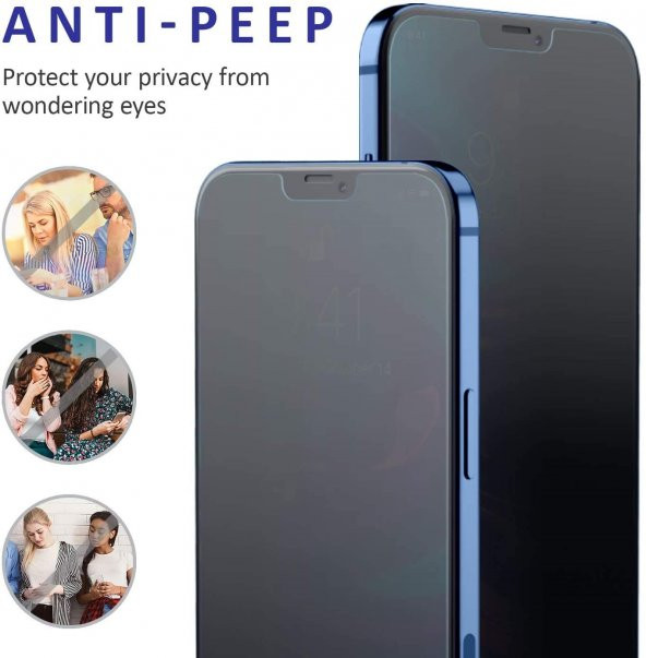 Apple iPhone 12 - 12 Pro Full-Screen Privacy Görünmez Mat  Hayalet Ekran Koruyucu Cam - 2
