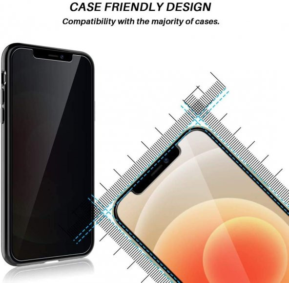 Apple iPhone 12 - 12 Pro Full-Screen Privacy Görünmez Mat  Hayalet Ekran Koruyucu Cam - 5