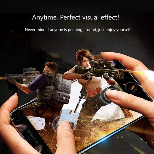 Apple iPhone 12 - 12 Pro Full-Screen Privacy Görünmez Mat  Hayalet Ekran Koruyucu Cam - 6