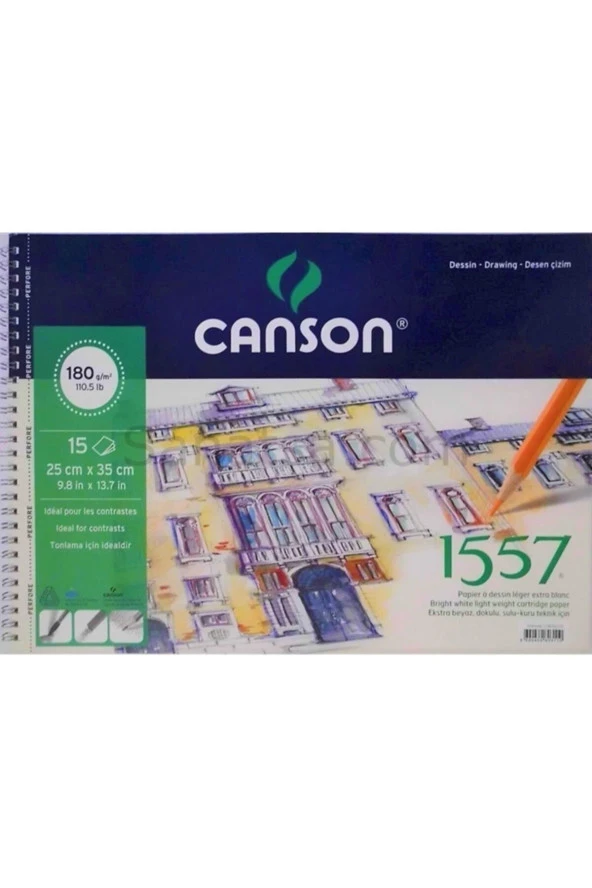 Canson 1557 Resim Ve Çizim Blok 180 GR 25x35 15 Yaprak Resim Defteri