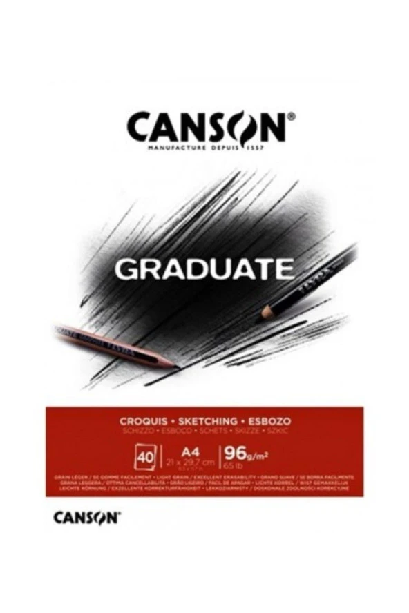 Canson Gradute Eskiz Sketch Defteri A4 96GR 40 Yaprak
