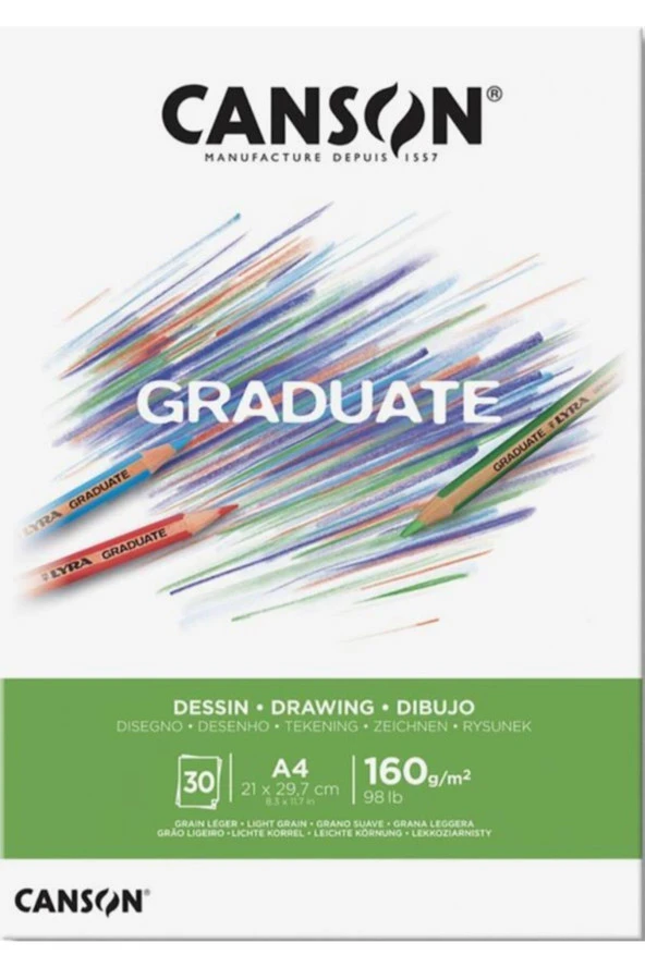 Canson Çizim Bloğu Graduate Dessın Beyaz 30 Yaprak A4 160 Gram