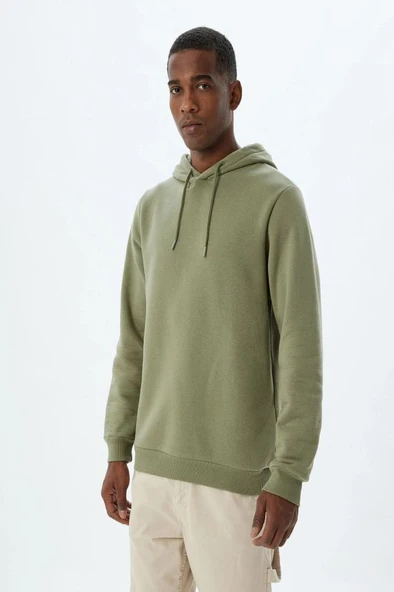 Koton Kapşonlu Sweatshirt Basic Pamuk Karışımlı - Resim 3