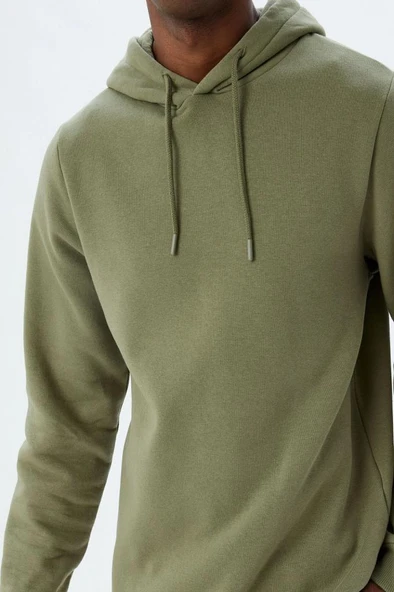 Koton Kapşonlu Sweatshirt Basic Pamuk Karışımlı - Resim 6