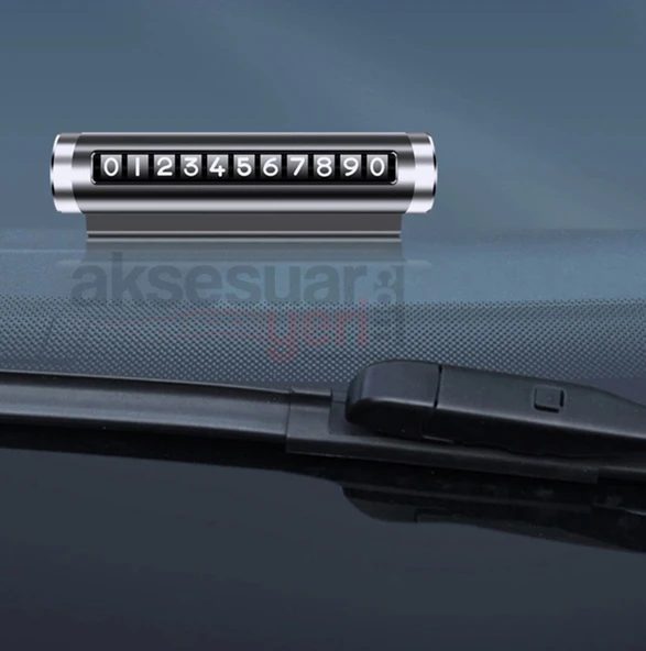 Metal Araç Numaratör - Park Tel Siyah Renk - 1.Sınıf İthal Ürün - Numaralı - 4