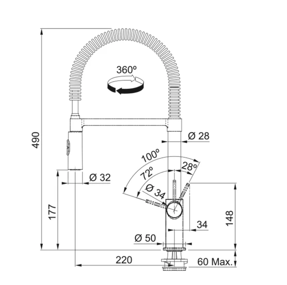 Franke Fox Pro Krom Armatür - Resim 3