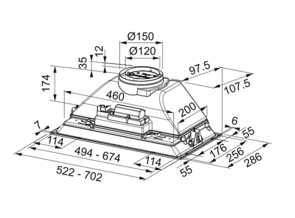 305.0599.533-Franke Box Fbi 725 Gr/700 Gri Box Aspiratör - 3