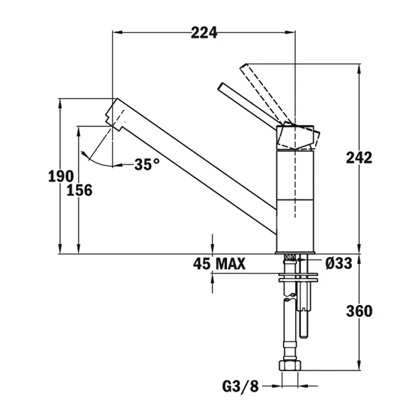 509130200-Teka AUK 913 Krom Armatür - 2