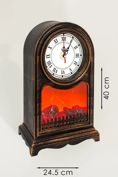 ŞÖMİNELİ MASA SAATİ 40 CM - 4