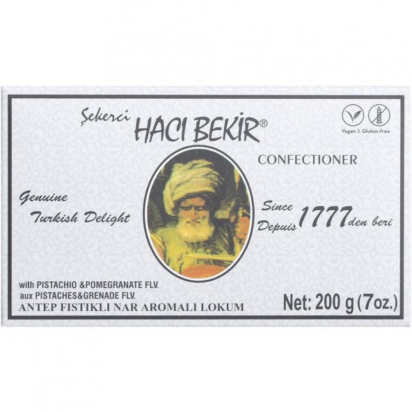 Hacıbekir Lokumları - Narlı & Fıstıklı Lokum 200 Gr.