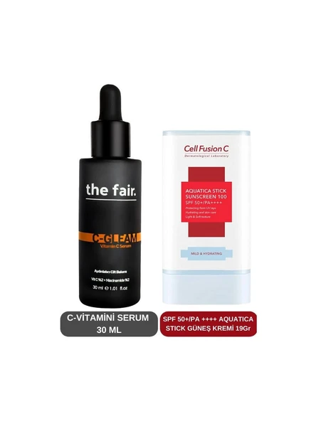 the fair. C Vitamini Aydınlatıcı Gözenek Bakım ve Aquatica Stick Güneş Kremi Set ürün görseli 1