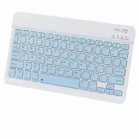 Daytona Mk-4 Kablosuz Ergonomik Apple Manyetik Tablet Kılıf Uyumlu Klavye Mouse Kiti(TürkçeQ Klavye) - Mavi ürün görseli 1
