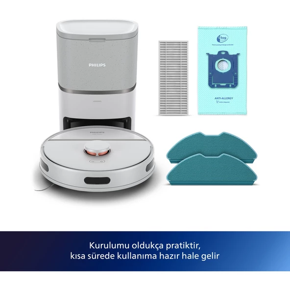 XU3110/02 HomeRun 3000 Serisi Islak Kuru Moplu İstasyonlu Robot Süpürge Beyaz - 5