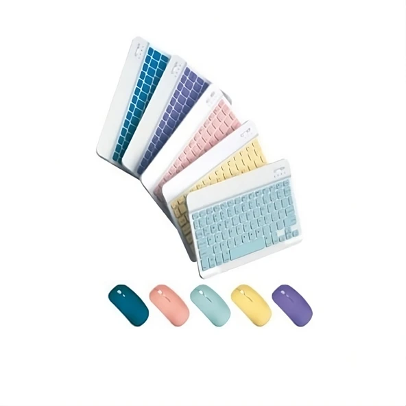 Daytona Mk-4 Kablosuz Ergonomik Apple Manyetik Tablet Kılıf Uyumlu Klavye Mouse Kiti(TürkçeQ Klavye) - Mavi - Resim 4