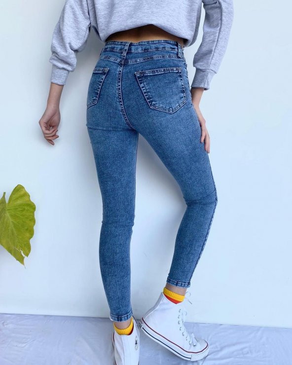 Kadın Yüksek Bel Skinny Jean Atlas Kot Pantolon - 4