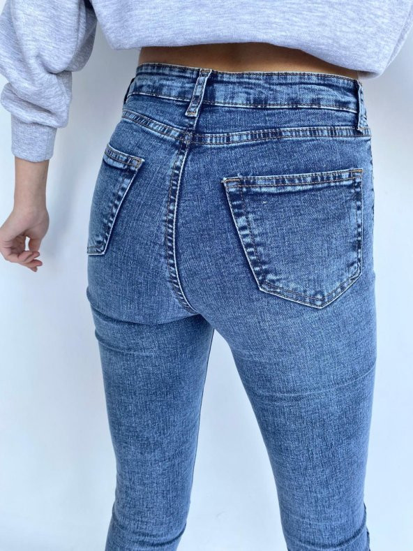 Kadın Yüksek Bel Skinny Jean Atlas Kot Pantolon - 5