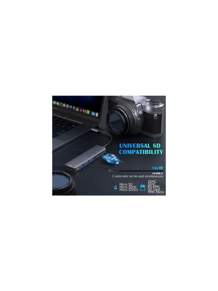 Daytona Hc-13 6'lı Usb Type-c Dockıng Statıon GİRİŞ USB TİP-C  3XUSB3.0 HDMI SD MİCRO SD - 5