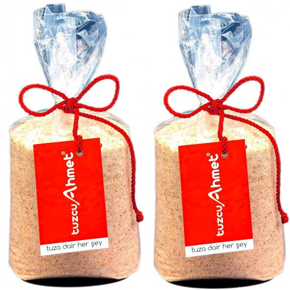 Tuzcu Ahmet  2 Adet 1 Kg Öğütülmüş Doğal Himalaya  Kaya Tuzu Pembe
