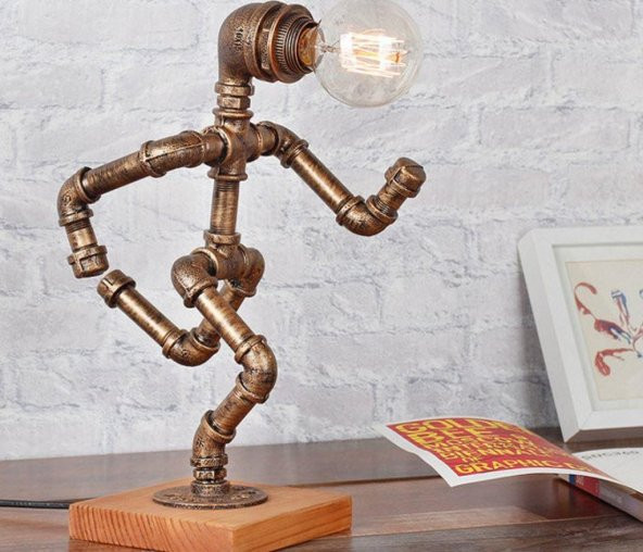 Hediyelik Kitap Okuma lambası, el yapımı ROBOT masa lambası - 3