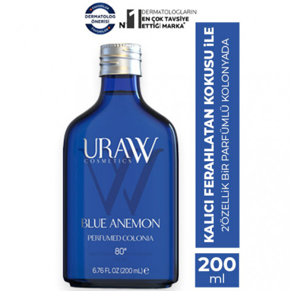 Uraw Blue Anemon 200 ml (Unisex Parfümlü Kolonya)