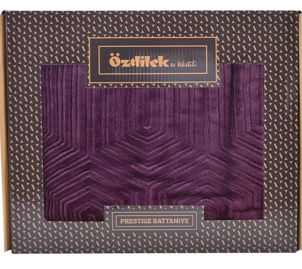 Özdilek Prestige Kalın Embos Çift Kişilik Battaniye (220x240)-Mürdüm Yeni Desen - 2
