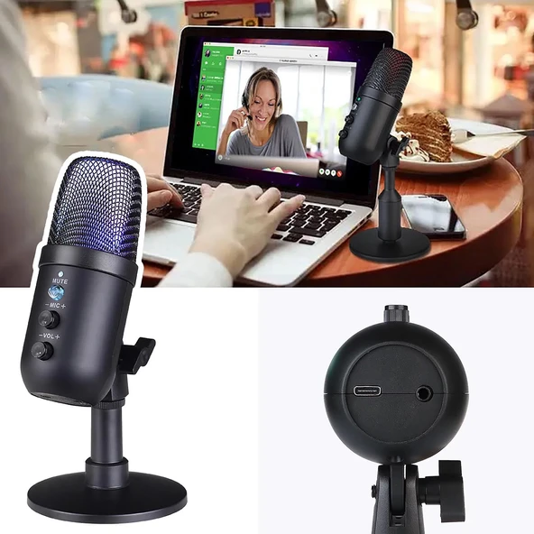 TriLine Profesyonel Kardioid RGB Oyuncu Stüdyo Kayıt Kablolu Podcast Mikrofonu - 2