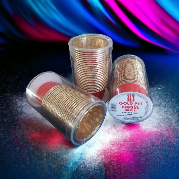 GOLD PET KAPSÜL (43X35) KIRMIZI ASETATLI 25'Lİ - 2
