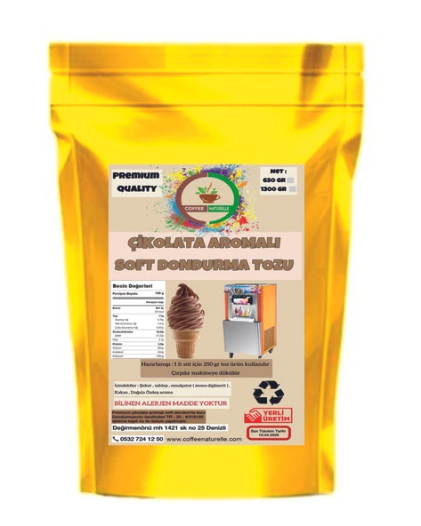 Çikolata Aromalı Soft Dondurma Tozu 1300 gr
