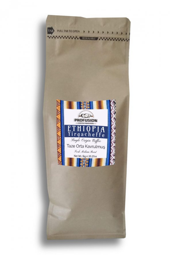 Profusion Coffee Taze Orta Kavrulmuş (Ethiopia) Etiyopya Yirgacheffe Grade 1 Kahve 1 KG