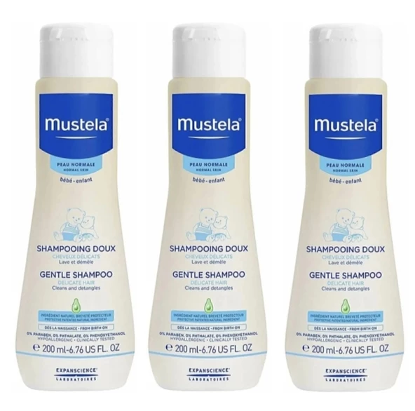 Mustela Gentle Cleansing Gel Yenidoğan Şampuan 200 ml 3 Adet