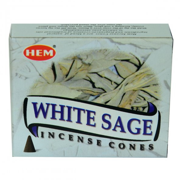 Beyaz Adaçayı Kokulu 10 Konik Tütsü - White Sage