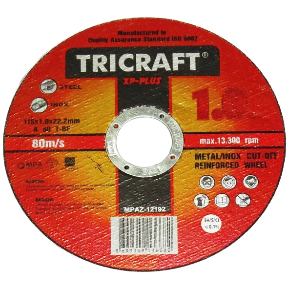 Tricraft İnox Kesici Disk 115x1.0x22.23 mm ürün görseli