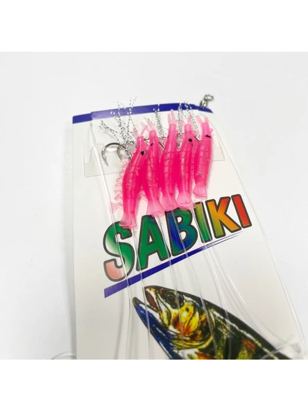 Sabiki Living Shrimp Pink Karides No:11-6 Kanca 5li Lüfer Palamut Levrek Çaparisi - 3