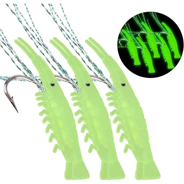 Sabiki Living Shrimp Karides No:13-4 Kanca Glow 5li Lüfer Palamut Levrek Çaparisi - Resim 2