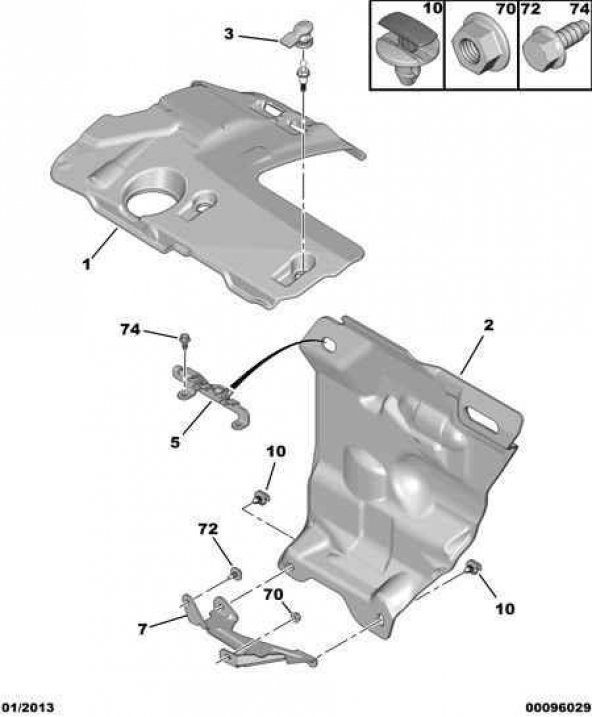 Citroen C5  X7( Euro 5 )Motor Üst Koruma Kapağı Logosuz  1.6HDI - 3