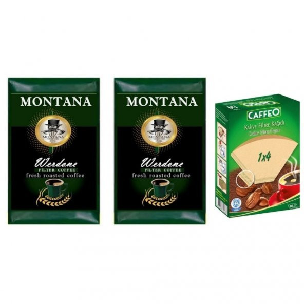 Montana Werdone Filtre Kahve 2 x 500 G + Caffeo Kahve Filtre Kağıdı 4 Numara 80li