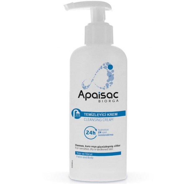 Biorga Apaisac Cleansing Cream 24H Hydration Yüz &amp Vücut Temizleyici Krem 400 ml