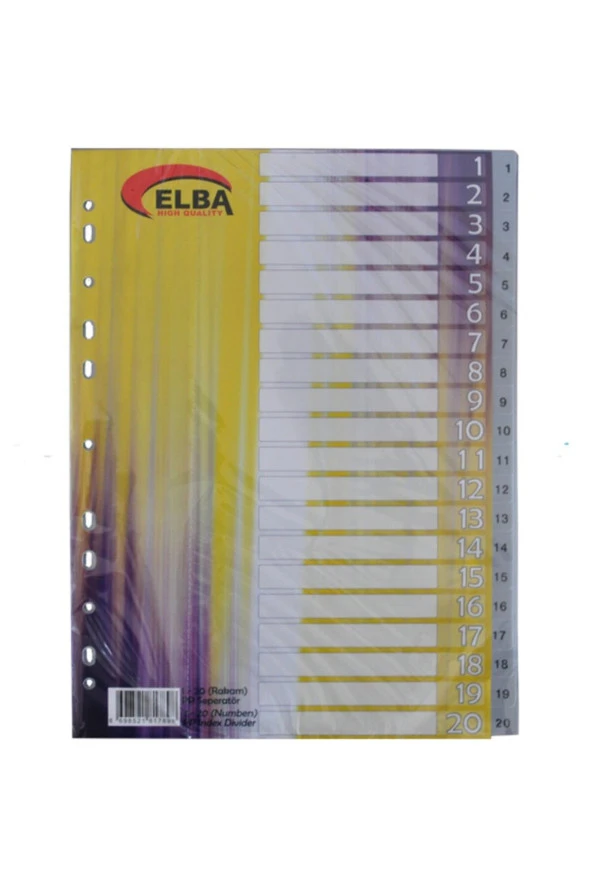 Bafix Seperatör 1-20 Rakamlı Plastik A4