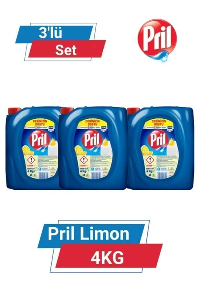 Pril Limon 4 Kg X 3 Adet Sıvı Bulaşık Deterjanı