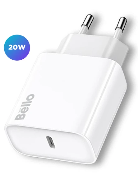 Bello 20W Type-C USB Şarj Cihazı BL-2000 Model Hızlı ve Güvenli Şarj Kompakt Tasarım