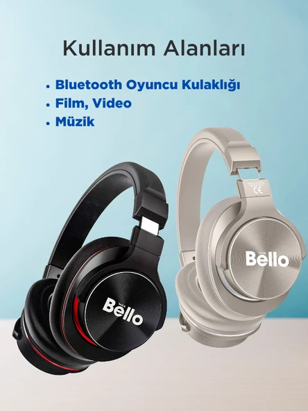 Bello Ls237 Siyah Bluetooth Kulak Üstü Kafa Bantlı Kulaklık - 4