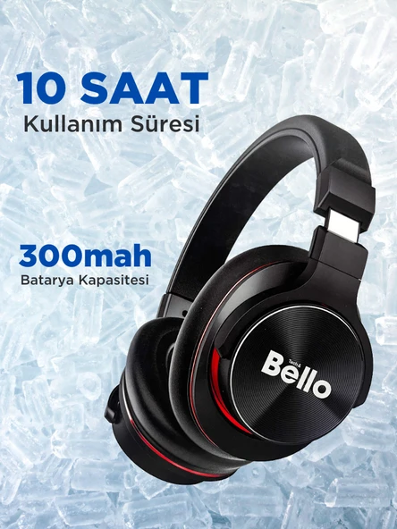 Bello Ls237 Siyah Bluetooth Kulak Üstü Kafa Bantlı Kulaklık - 3