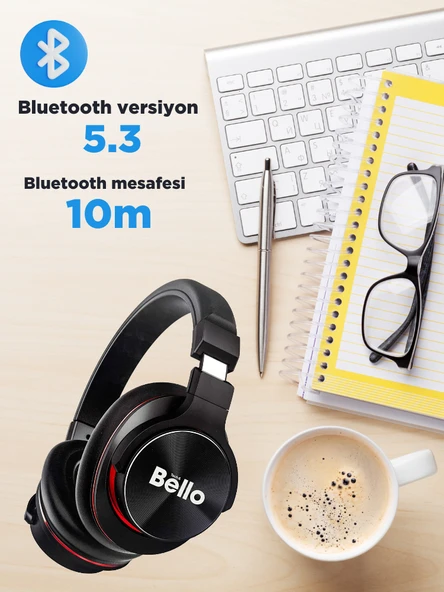 Bello Ls237 Siyah Bluetooth Kulak Üstü Kafa Bantlı Kulaklık - 2