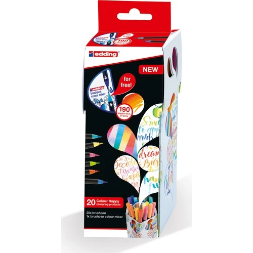 Edding Brush Pen Colour Happy Set 20 Renk - Renklendirme Kalemleri - 3