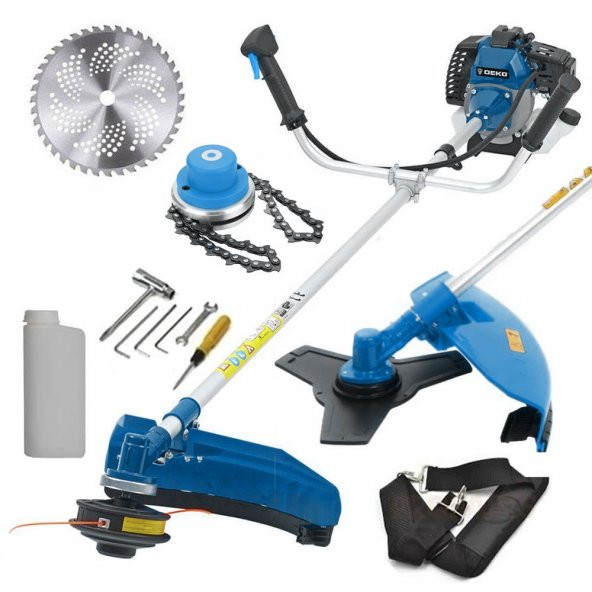 Deko GT5200-R Yan Tipi Benzinli Motorlu Tırpan Ot Çim Çayır Biçme Kesme Makinesi + Canavar Başlık - 2