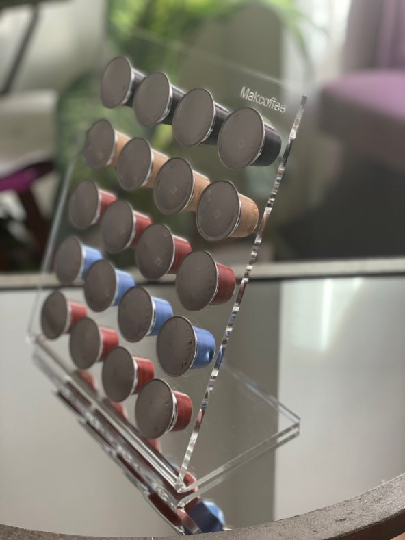 Makcoffee NESPRESSO KAPSÜL KAHVE STANDI AYAKLI 20 KAPASİTELİ NESPRESSO KAPSÜLÜ UYUMLU