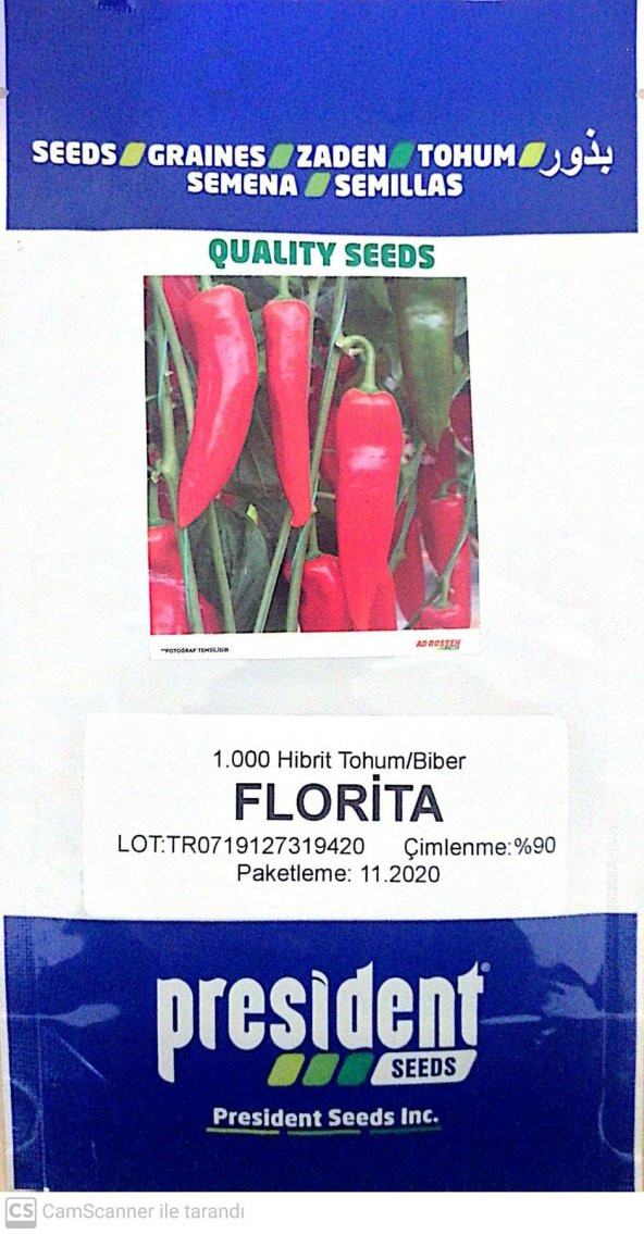 Florita F1 (Hibrit Kapya Biber Tohumu)(1000 adet) Tatlı